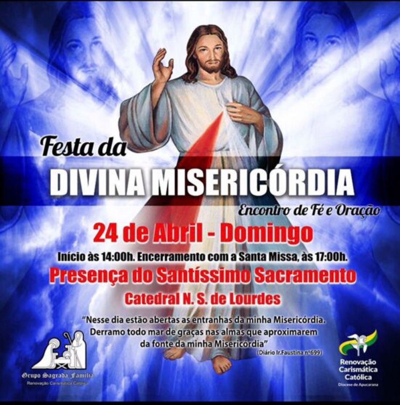 Festa da Divina Misericórdia acontece neste domingo (24) CGN