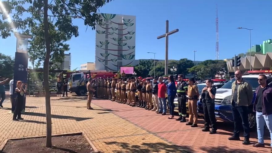Forças de segurança de Cascavel prestam homenagem ao Cabo Ricieri morto em combate