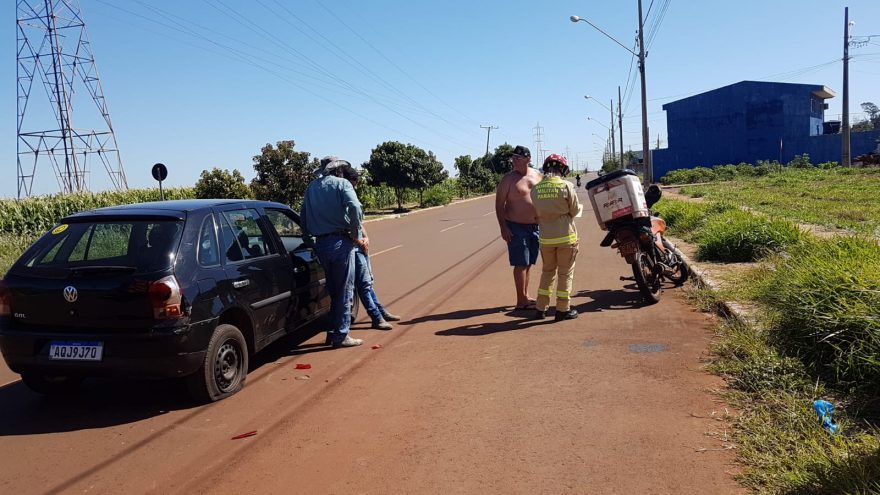 Rapaz de 28 anos fica ferido em acidente de trânsito no Bairro Esmeralda, em Cascavel