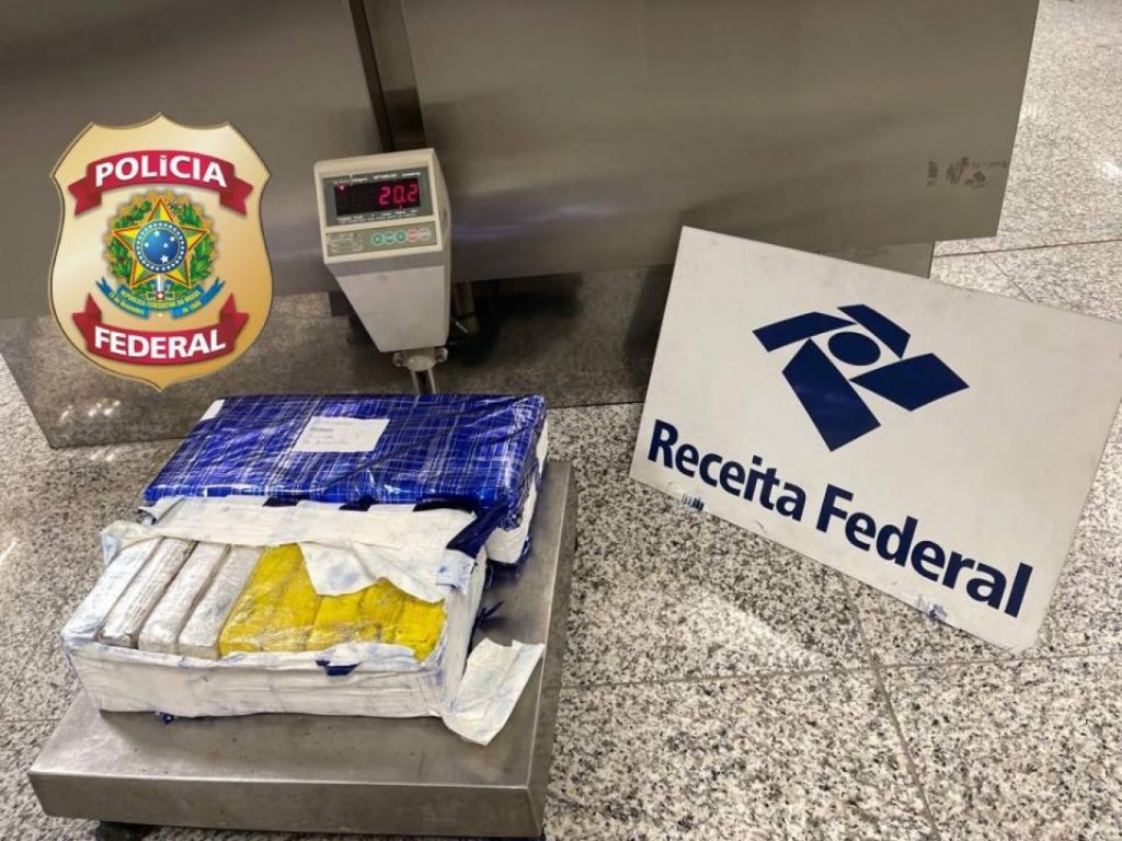 PF e Receita apreendem 20 kg de cocaína no Aeroporto Internacional de Brasília
