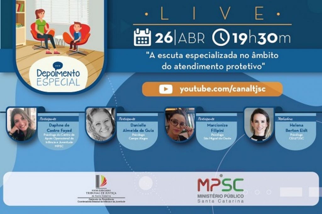 “Escuta Especializada no âmbito do atendimento protetivo” é o tema da live desta terça-feira