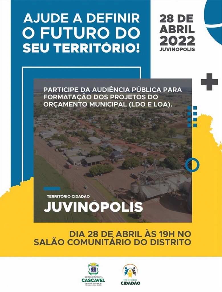 Primeira audiência pública do Participa Cascavel será na noite de hoje em Juvinópolis