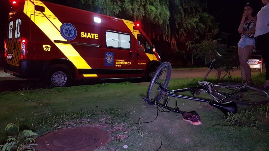Ciclista fica ferido em colisão no Bairro Alto Alegre