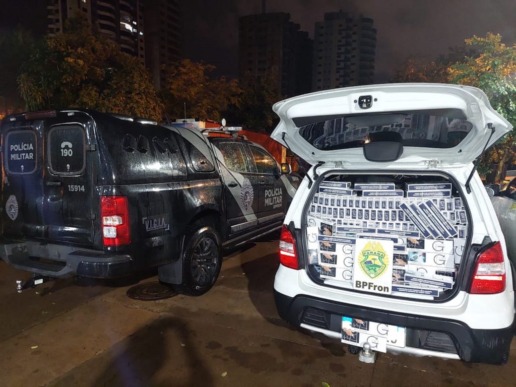 BPFron apreende carro carregado com cigarros contrabandeados em Foz do Iguaçu