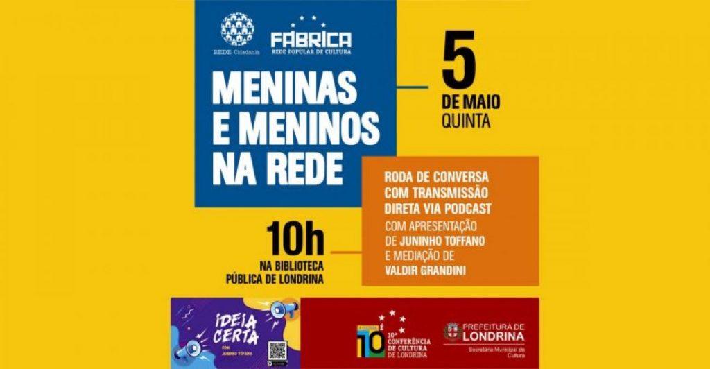 Roda de conversa “Meninas e Meninos na Rede” será transmitida nesta quinta (5)
