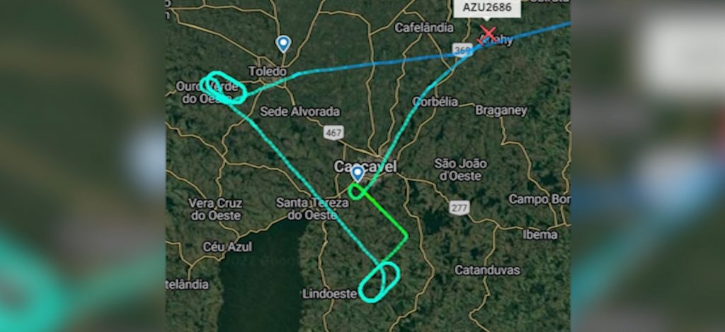 Voo da Azul não consegue pousar no Aeroporto de Toledo e é desviado para Maringá