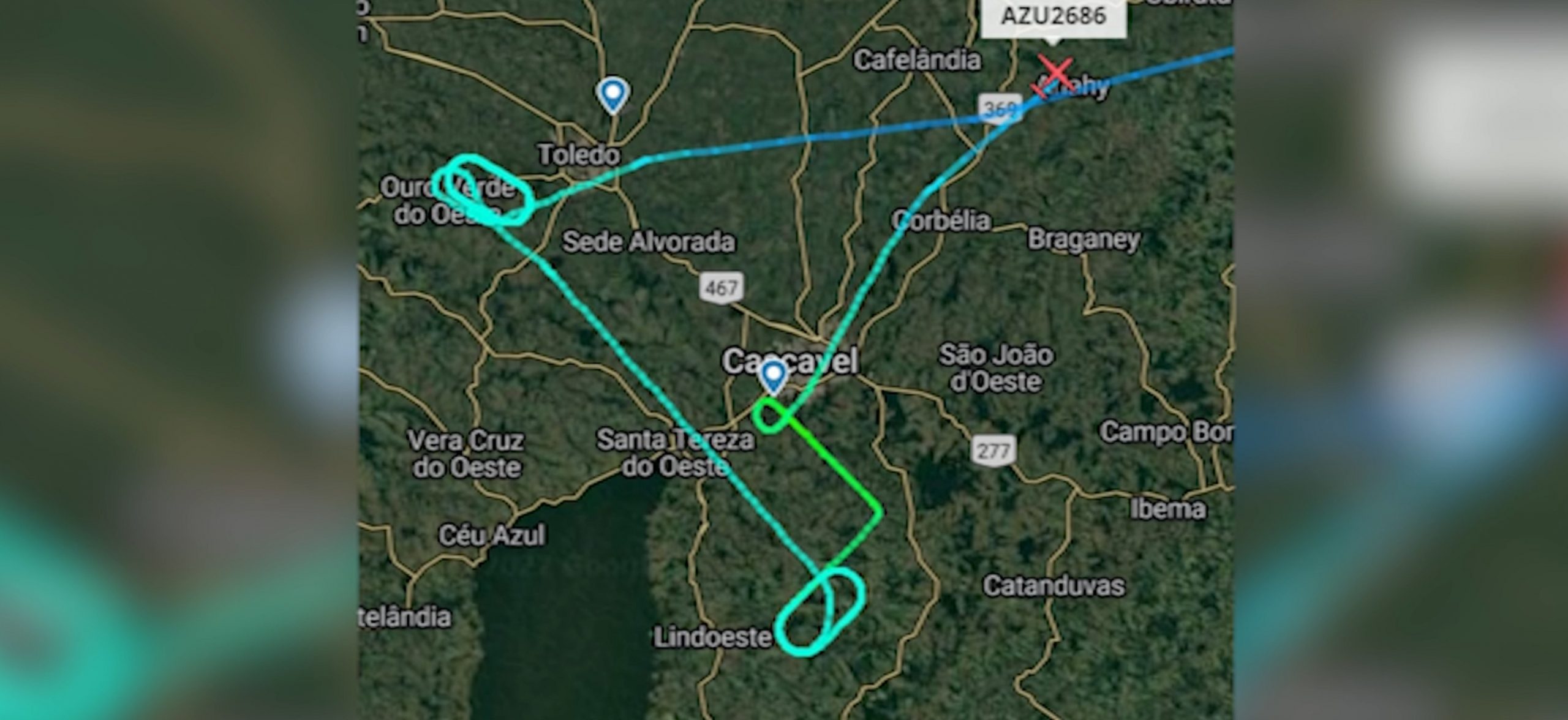 Voo da Azul não consegue pousar no Aeroporto de Toledo e é desviado para Maringá Imagem referente a Voo da Azul não consegue pousar no Aeroporto de Toledo e é desviado para Maringá