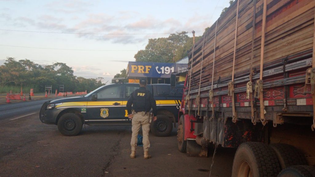 PRF apreende 27m³ de madeira transportada ilegalmente em Aguiarnópolis/TO