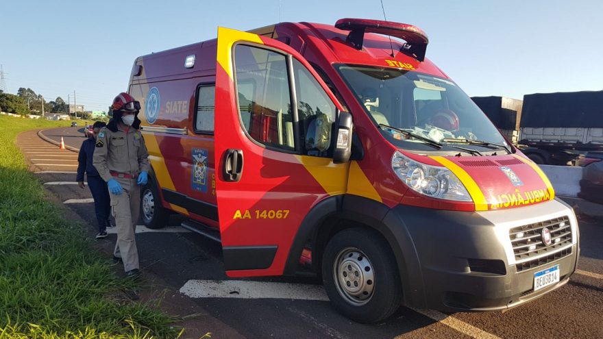 Motociclista sofre queda ao atropelar animal na PRc-467, na região do São Cristóvão