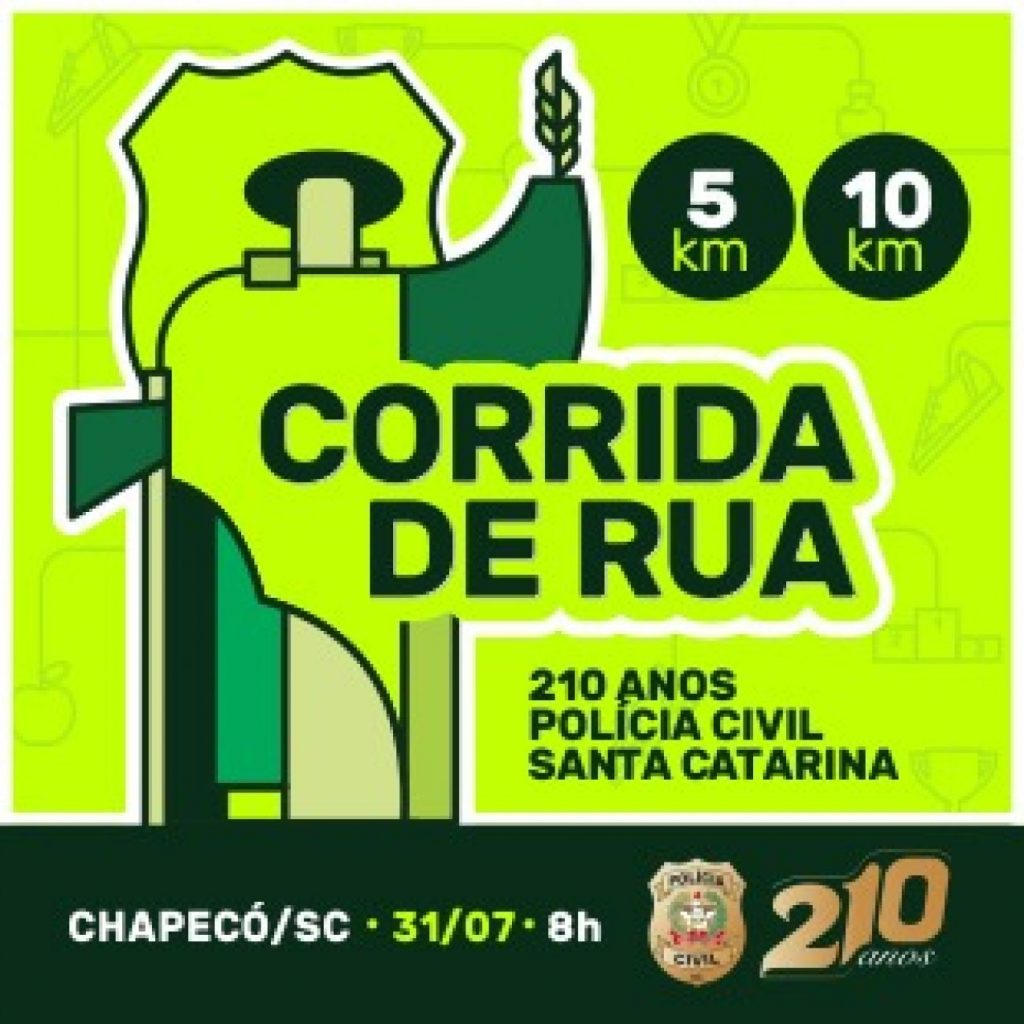 Polícia Civil promoverá corrida de rua em Chapecó em comemoração aos 210 anos da Instituição