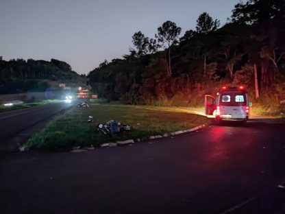 Motociclista fica ferido em acidente na rodovia PR-180 Imagem referente a Motociclista fica ferido em acidente na rodovia PR-180