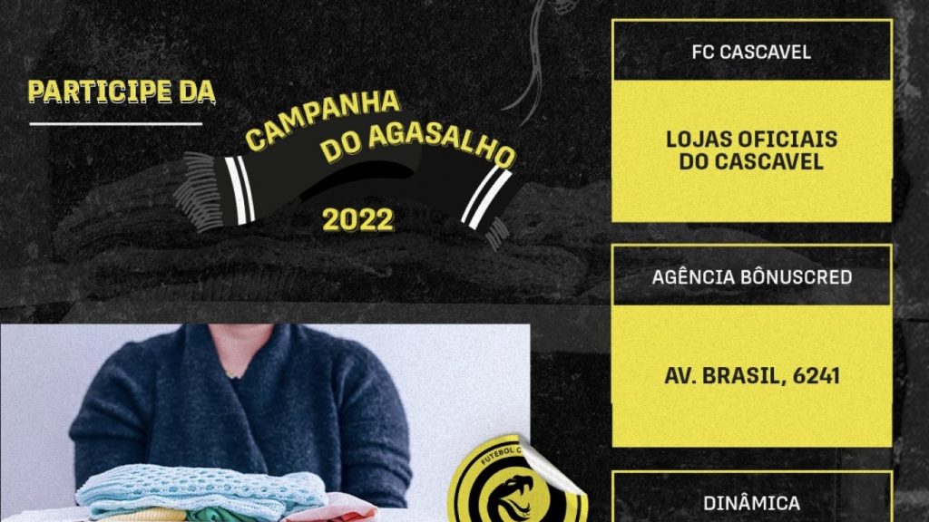 FC Cascavel faz campanha de arrecadação de roupas usadas