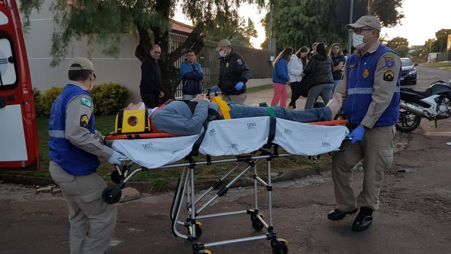 Motociclista fica ferido após colisão com carro no Jardim Alvorada