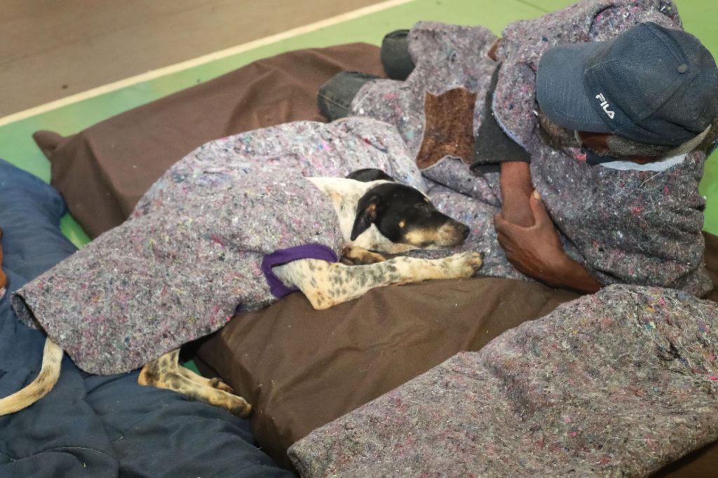 Ponchos quentinhos são entregues a pessoas em situação de rua e seus cachorrinhos em Cascavel