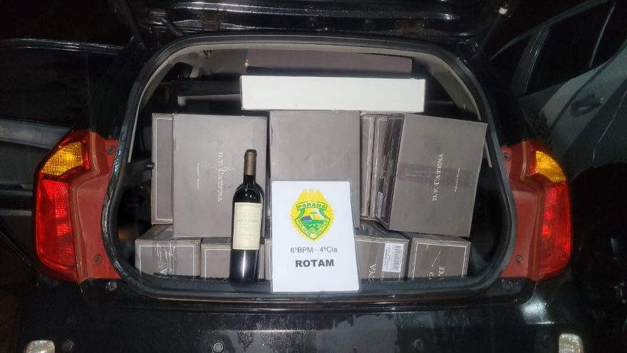 Dupla que saiu da Argentina com 52 caixas de vinho é detida em Cascavel