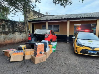 Imagem referente a Mercadorias contrabandeadas são apreendidas e encaminhadas ao Batalhão da Polícia Rodoviária