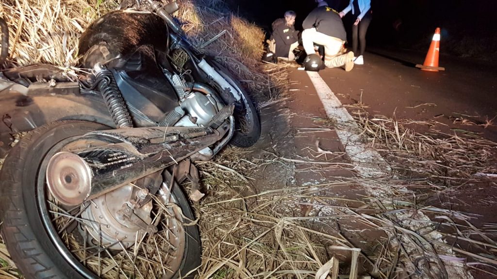 Motociclista sofre acidente na BR-467, no Contorno Oeste