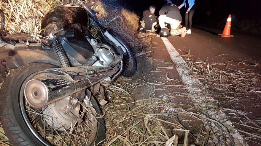 Motociclista sofre acidente na BR-467, no Contorno Oeste