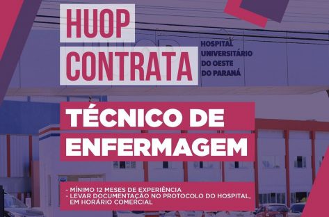 Hospital Universitário está contratando técnico de Enfermagem
