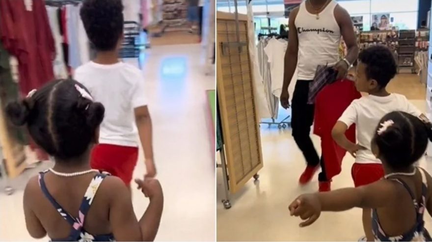 Crianças “deduram” o pai por conversar com mulher em loja. Vídeo viralizou