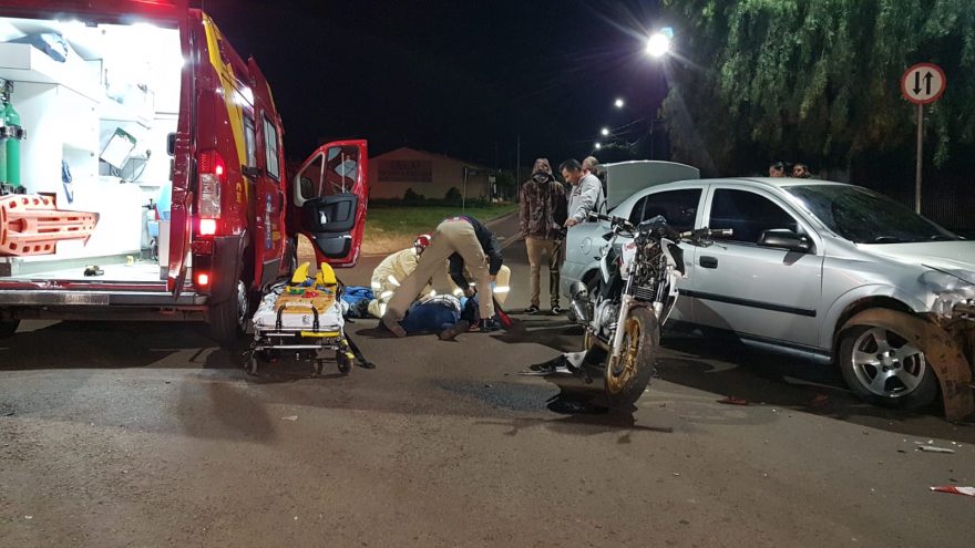 Rapaz fica ferido no Bairro Canadá após colisão entre Astra e moto