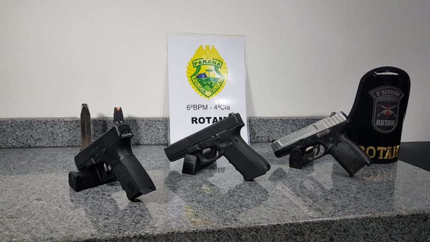 Três pistolas são apreendidas com duas garotas em Santa Tereza do Oeste