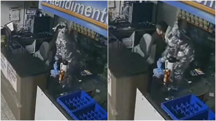 ‘Astronauta’ invade supermercado e furta cerca de R$ 80 mil em dinheiro