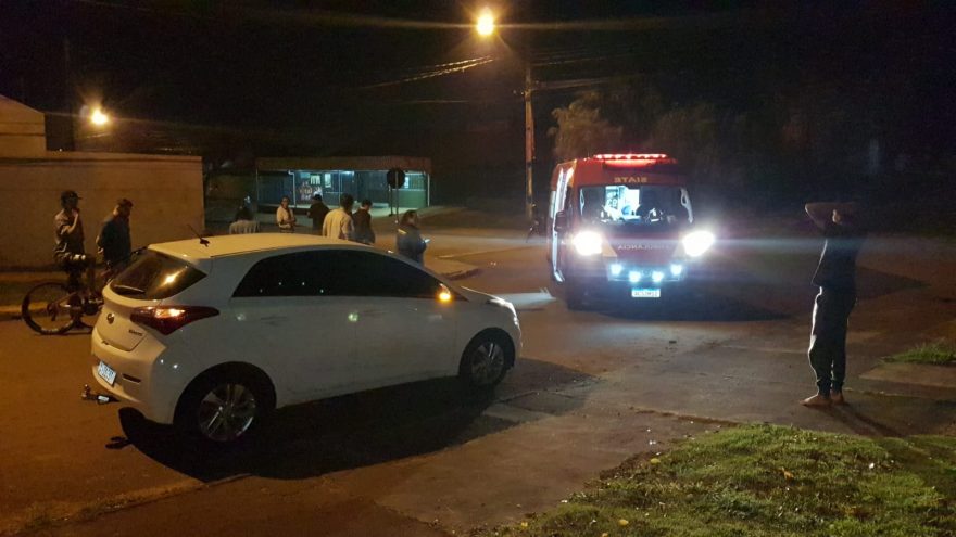 Adolescente fica ferido em colisão envolvendo carro e bicicleta