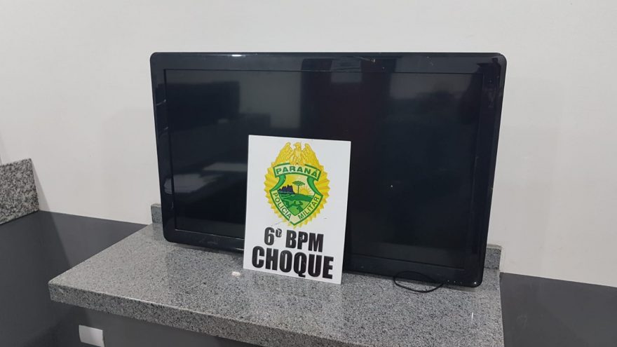 Choque prende suspeito e recupera televisor furtado de auto escola no Bairro Coqueiral