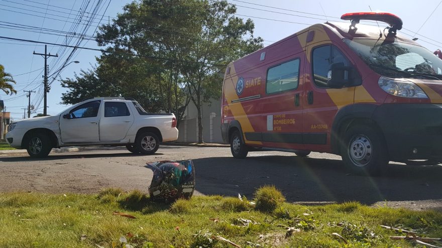 Motociclista fica ferido em acidente no Maria Luiza