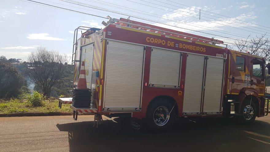 Bombeiros combatem incêndio em vegetação no Universitário