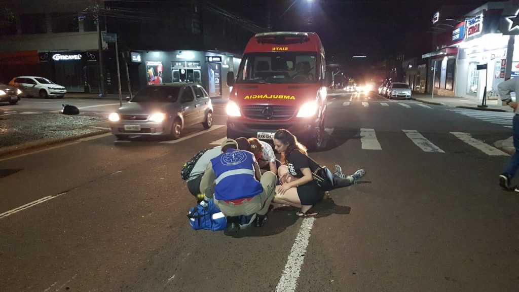 Idoso é atropelado por motocicleta no Centro