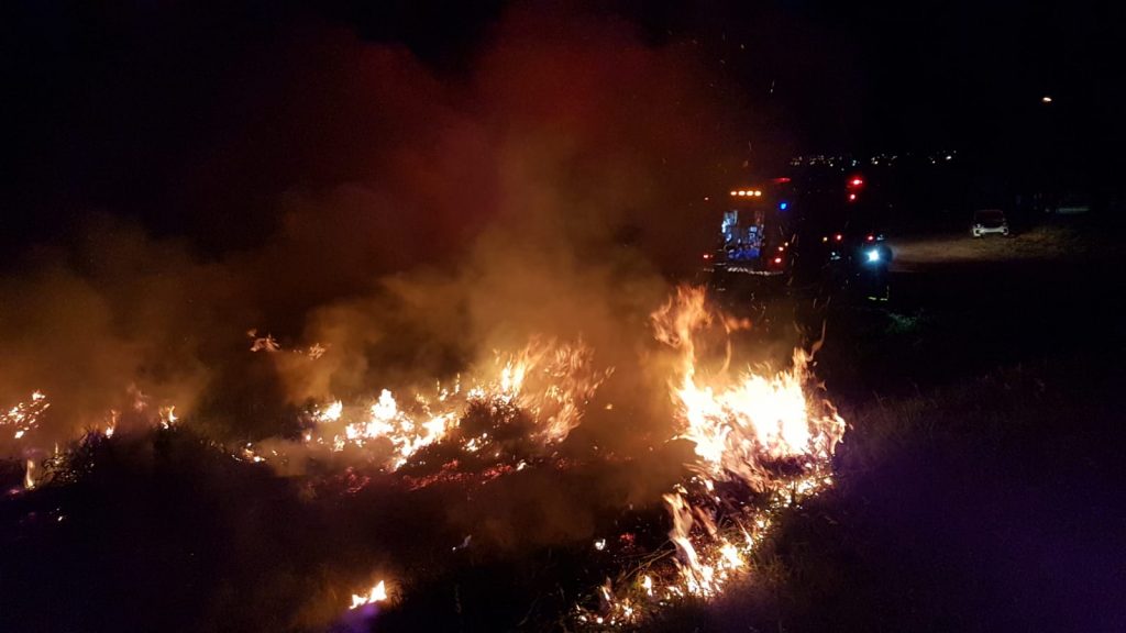 Corpo de Bombeiros combate incêndio em vegetação às margens da BR-467