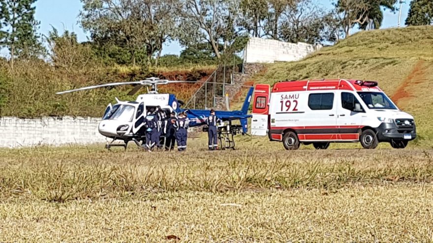 Vítima de Céu Azul é encaminhada de helicóptero a Cascavel, porém segue na ambulância aguardando vaga no HUOP