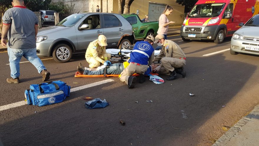 Motociclista fica ferido em acidente no Alto Alegre