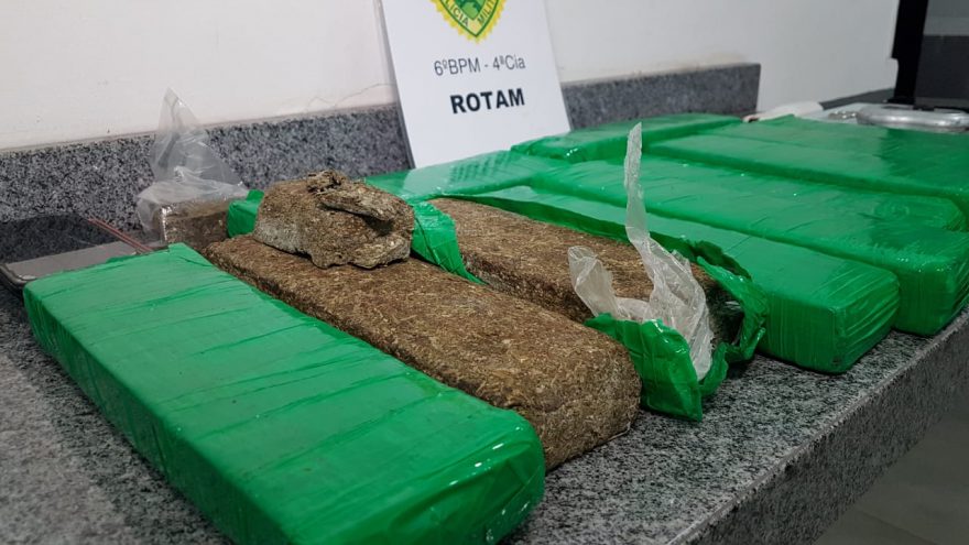 Trio é detido com oito quilos de maconha pela ROTAM no Bairro Santa Cruz