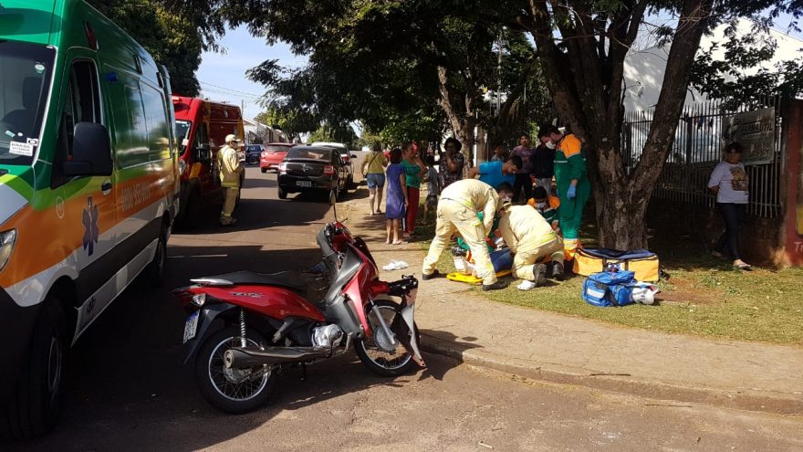Motociclista fica ferida em acidente no Cancelli