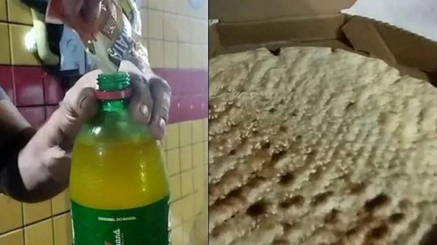 Vídeo: após receber pix falso, pizzaria entrega pizza e refrigerante falso