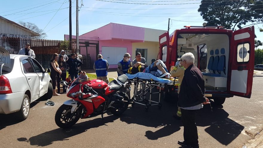 Motociclista fica ferido em acidente no Bairro Brasília