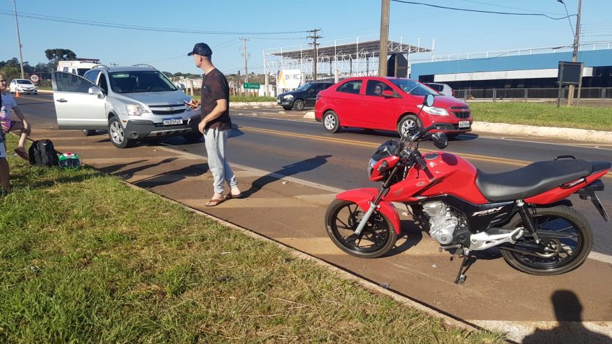 Motociclista fica ferido em acidente na BR-277 em Cascavel