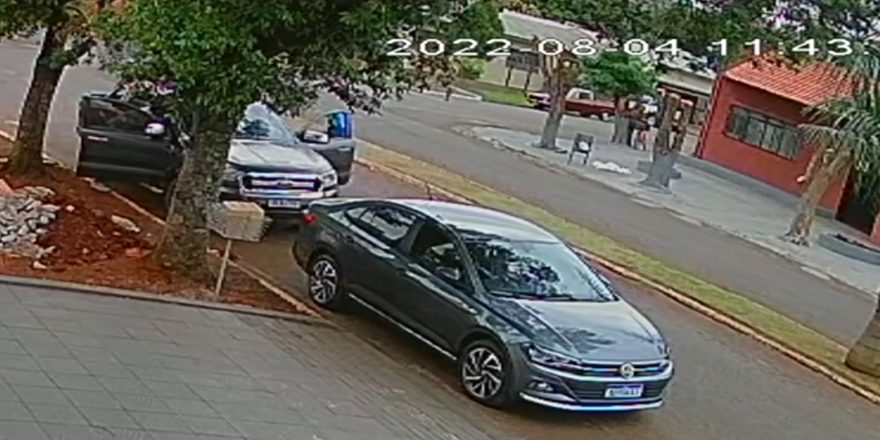 Veja imagens do roubo de camionete ocorrido em Céu Azul