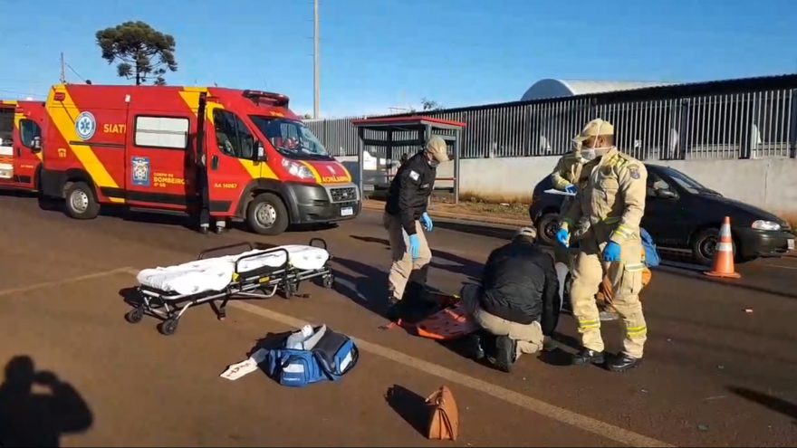 Motociclista e pedestre ficam feridas em atropelamento no Brasmadeira
