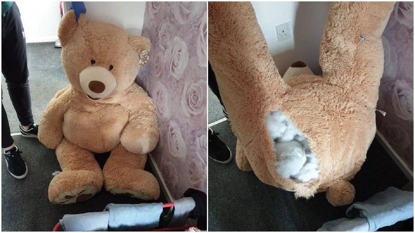 Ladrão é encontrado escondido em urso de pelúcia gigante após um mês foragido Imagem referente a Ladrão é encontrado escondido em urso de pelúcia gigante após um mês foragido