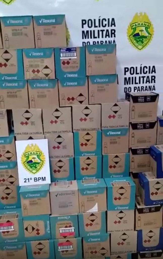 Mais de 1600 frascos de desodorantes, avaliados em R$ 40 mil, são apreendidos no Paraná