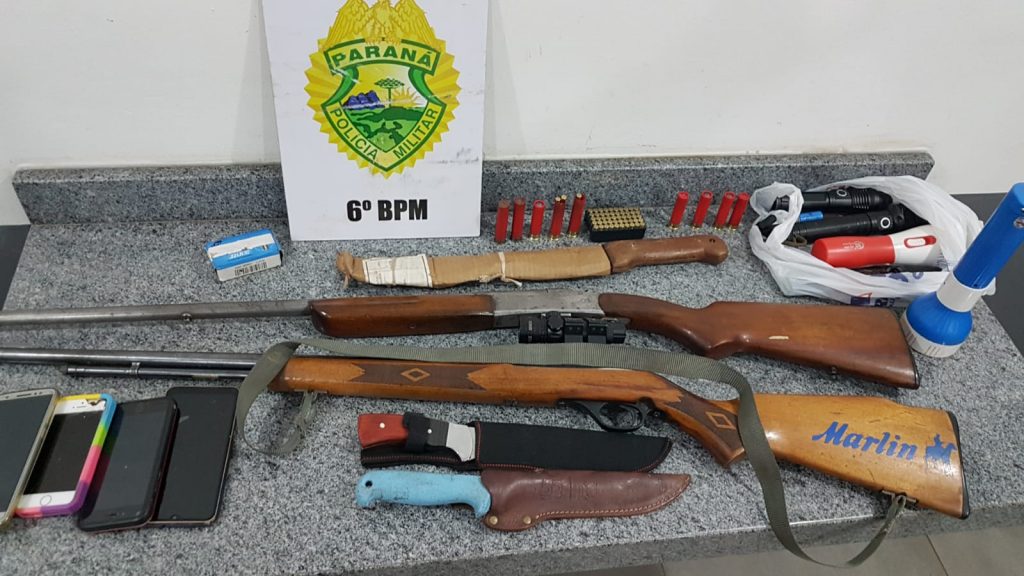 Polícia Militar detém indivíduos com arma de fogo e carne fruto de caça