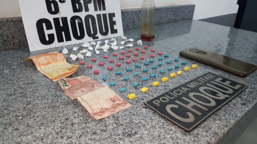 Choque detém jovem com cocaína, ectsasy e “loló”, no Bairro Floresta
