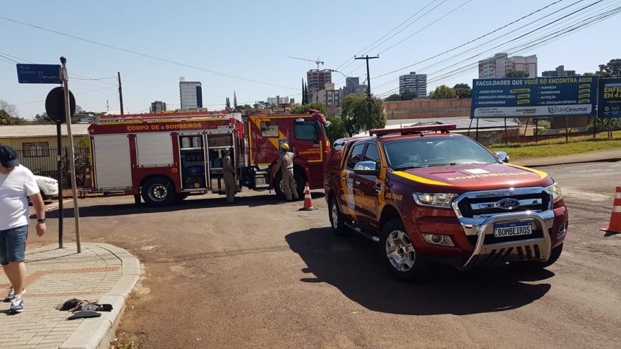 Ciclista fica em estado grave após se envolver em acidente no Centro