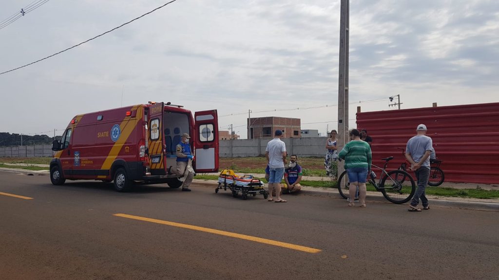 Ciclista fica ferido ao sofrer queda no Claudete