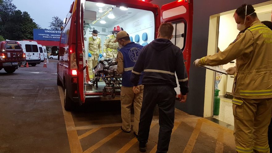 Vítima do acidente na BR-467 deu entrada no Hospital Universitário