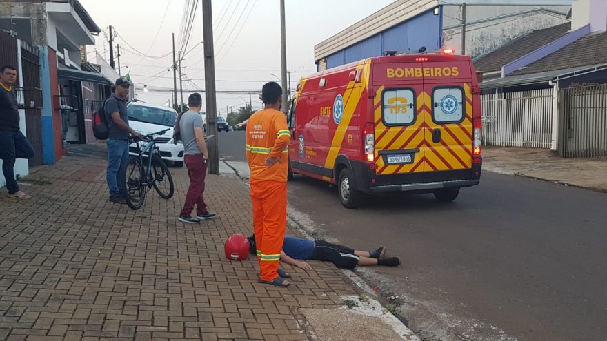 Criança fica ferida ao sofrer queda de bicicleta no Bairro Brasília
